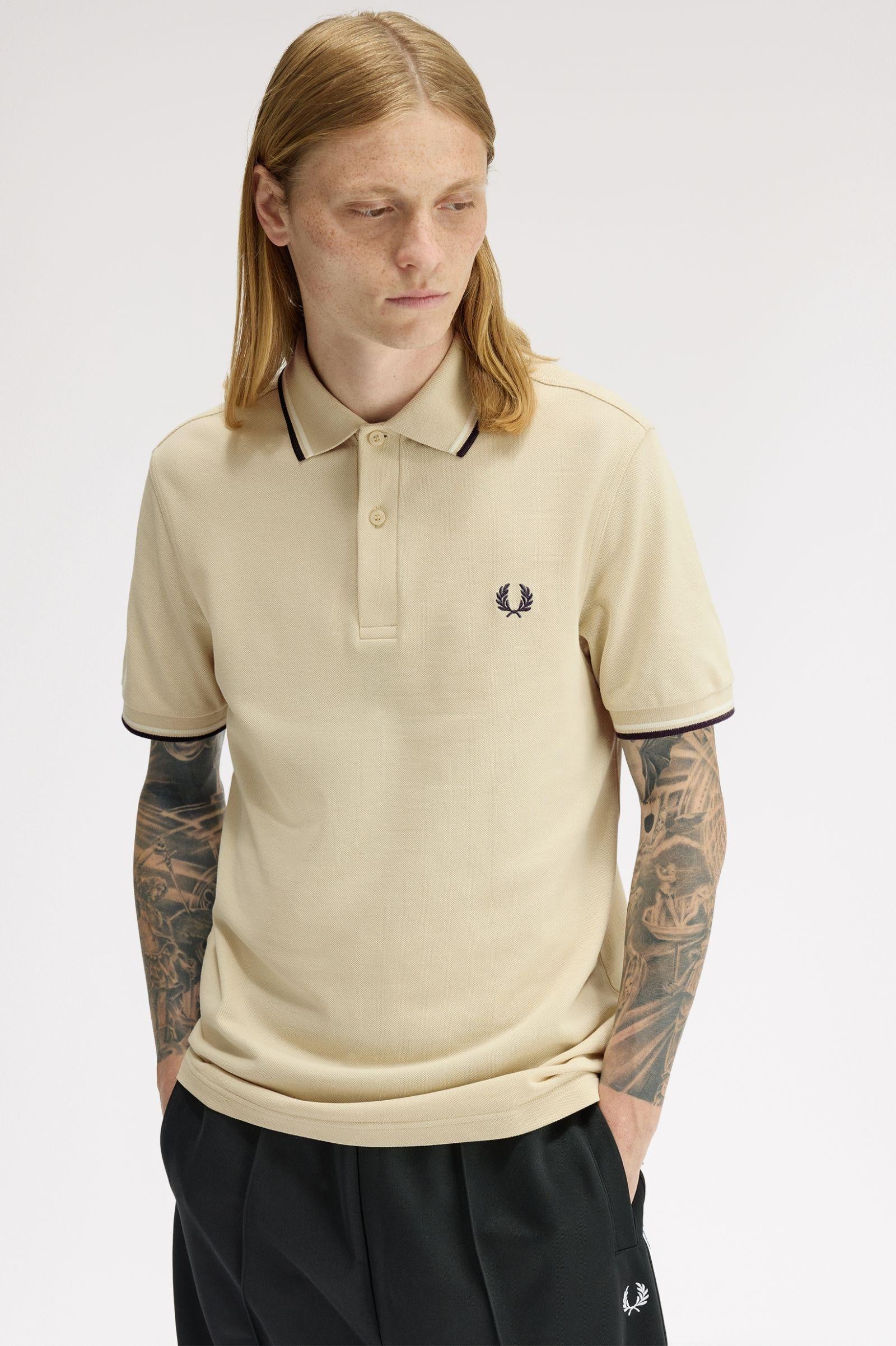 Polo manica corta M3600 12B FRED PERRY Oatm/snwh/anchgr 