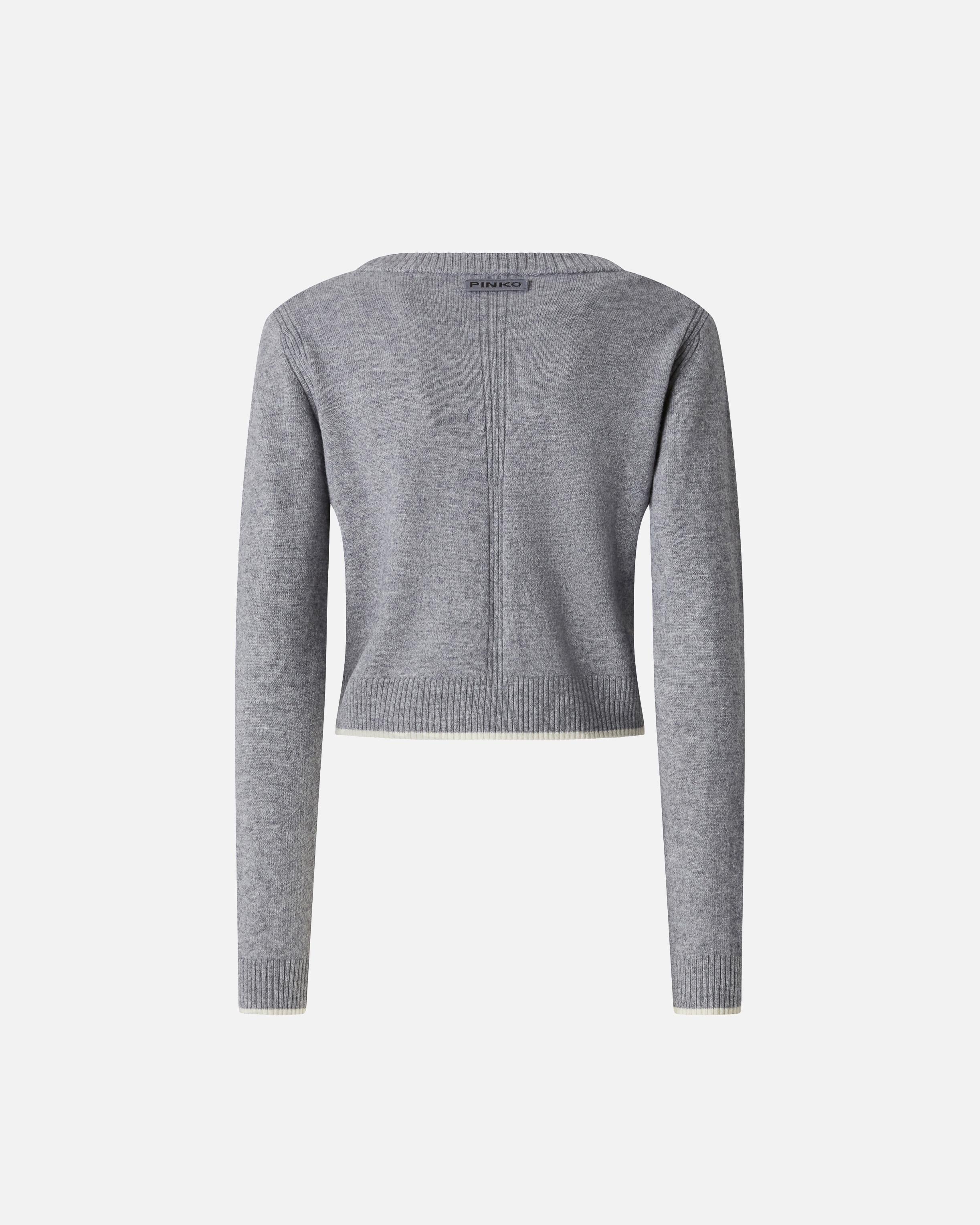 Cardigan con scollo a V 105447A2Q9 II2 PINKO Grigio monumento 