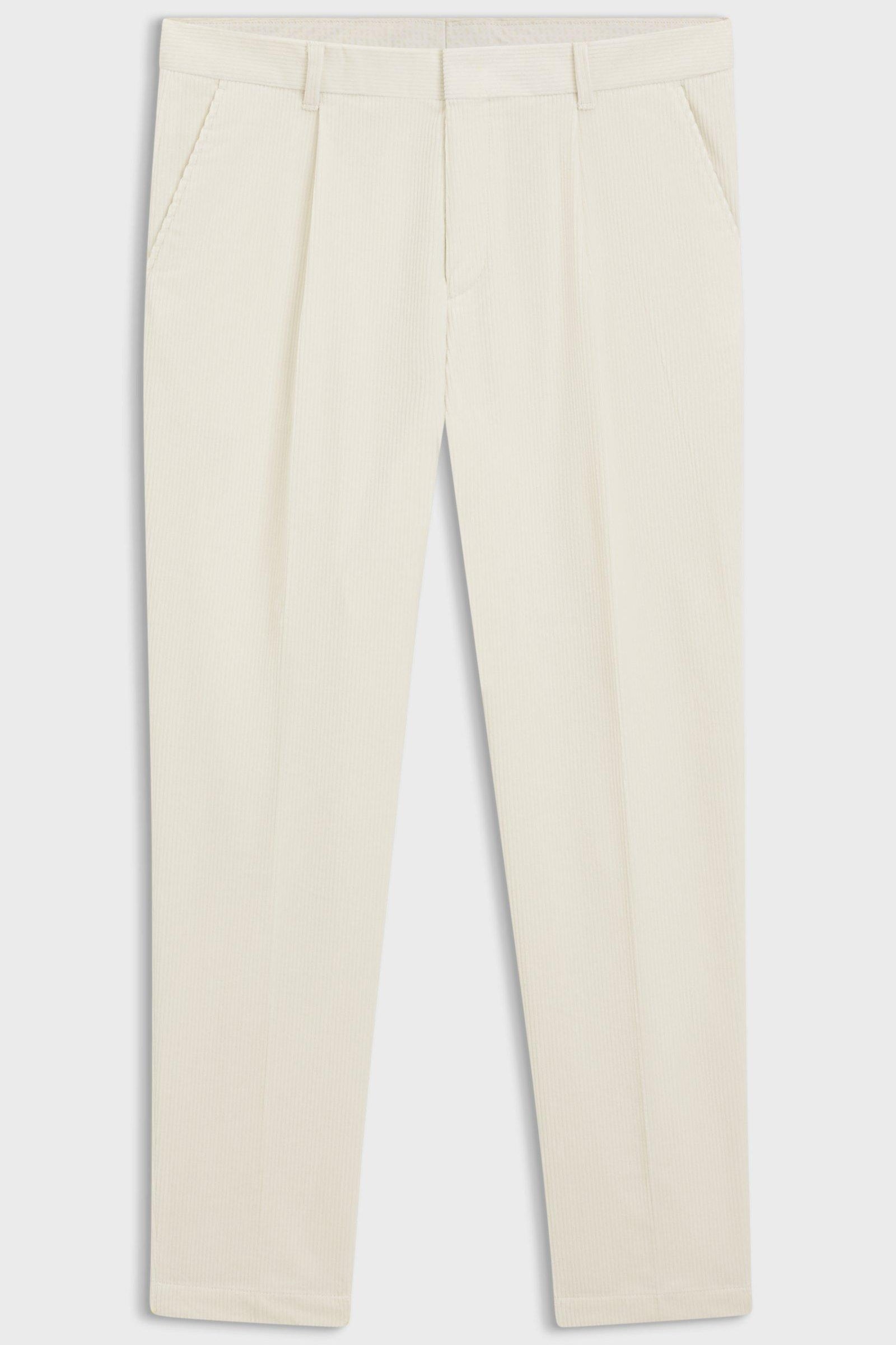 Pantalone in velluto elasticizzato 50551574 10243907 01 131 BOSS Open white 