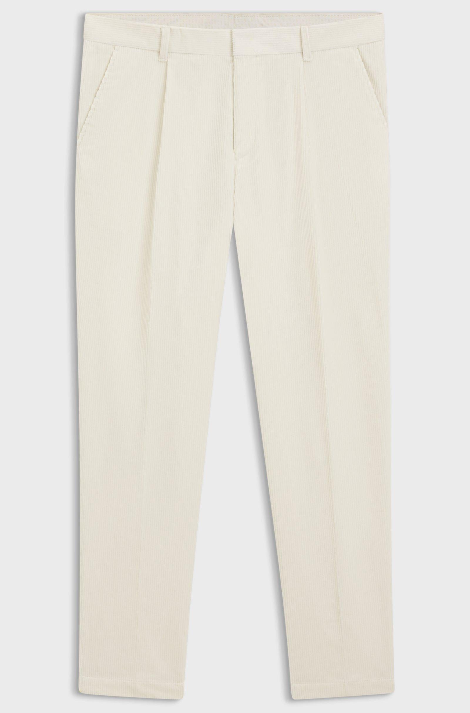 Pantalone in velluto elasticizzato 50551574 10243907 01 131 BOSS Open white 