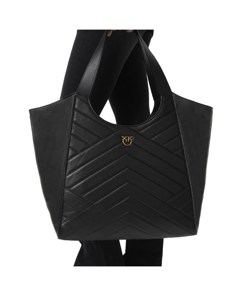 Borsa in pelle 104536A2AO Z99Q PINKO Nero-antique gold 
