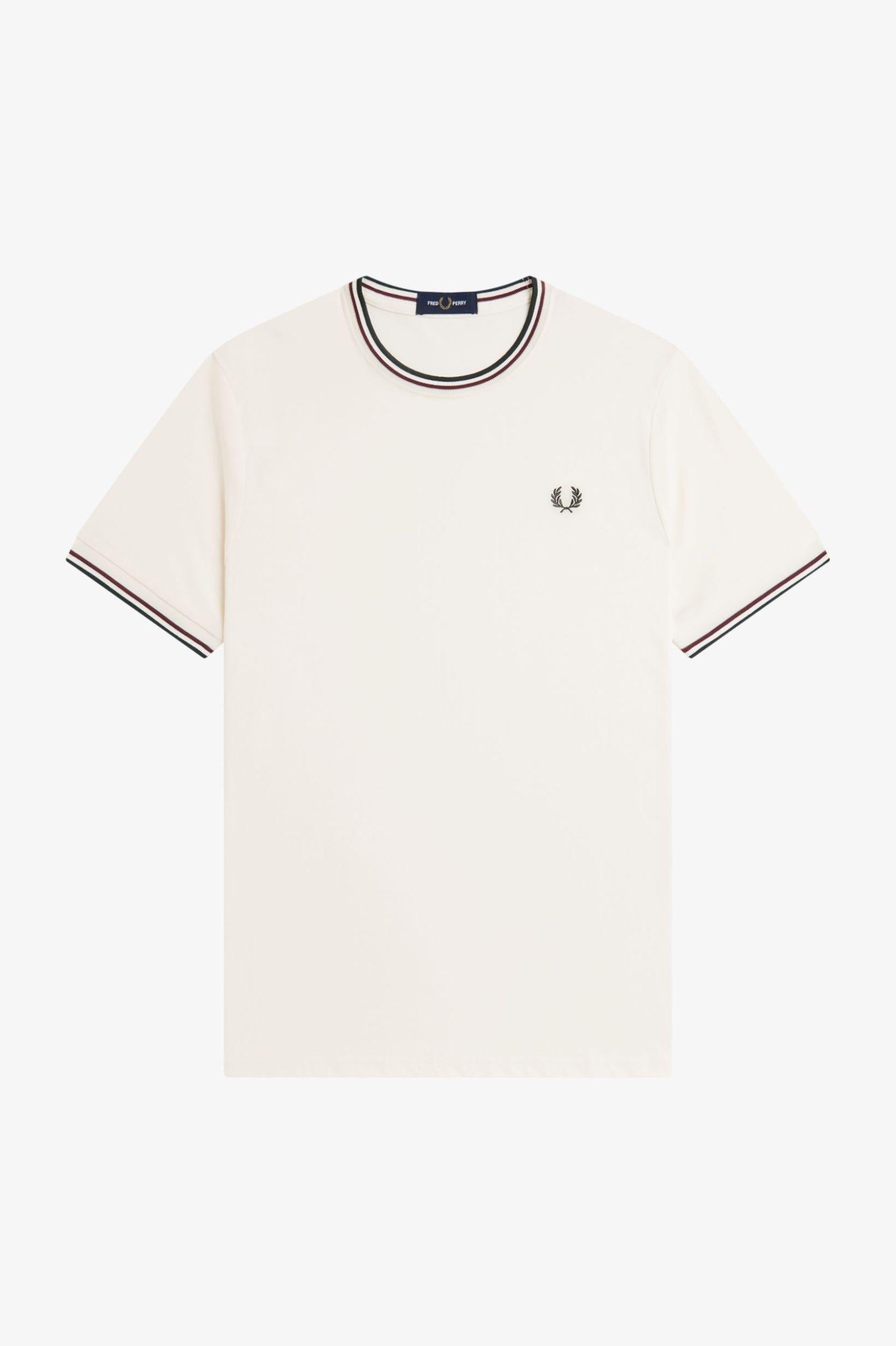 T-shirt con doppia riga M1588 84A FRED PERRY Ecr/oxbld/grsrts 