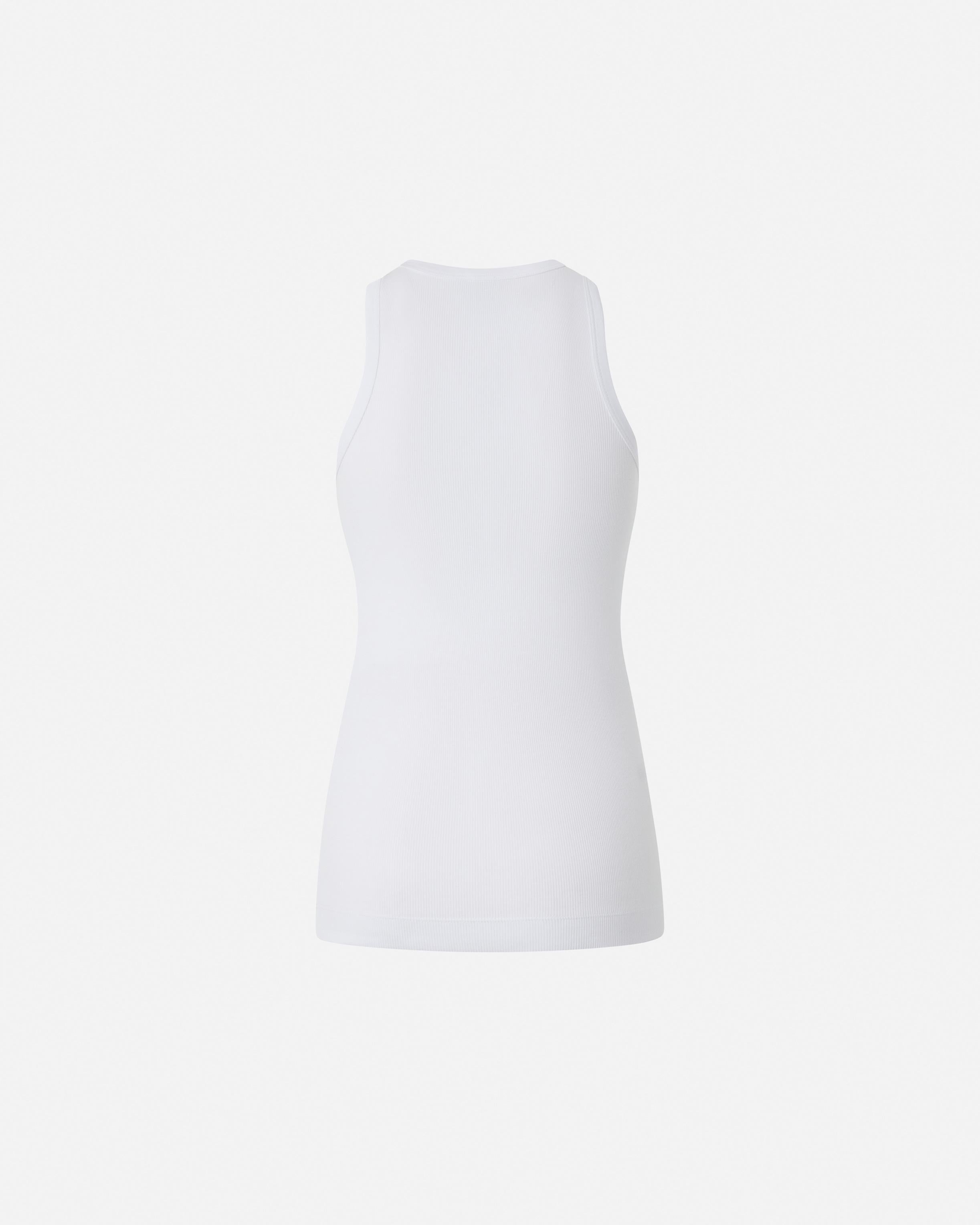 Top canottiera a costine con logo uccellini 100807A2C1 Z04 PINKO Bianco brill. 