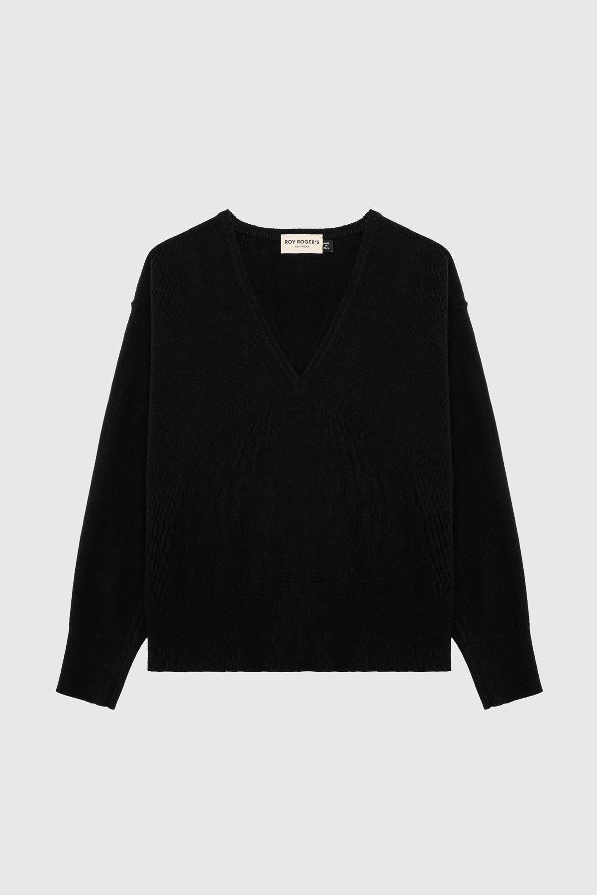 Maglia scollo a V RND561CC53 109 ROY ROGER'S Black 