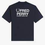T-Shirt manica corta con stampa sul dietro M2475 608 FRED PERRY Navy 