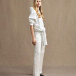 Pantalone in lino PED5098 99010143 726 PEUTEREY White 