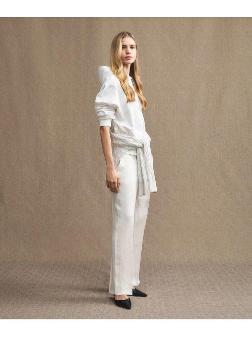 Pantalone in lino PED5098 99010143 726 PEUTEREY White 