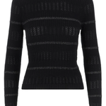 Maglia a costine con righe metallizzate 104735A2FC Z99 PINKO Nero limousine 