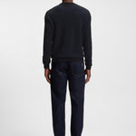 Maglia girocollo in lana e cotone 50549985 10274948 01 404 BOSS Dark blue 