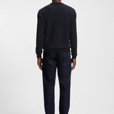 Maglia girocollo in lana e cotone 50549985 10274948 01 404 BOSS Dark blue 