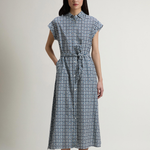 Abito chemisier in misto cotone con cintura CFWWDR2021FRUT5402 31219 WOOLRICH Blue tile bloom 