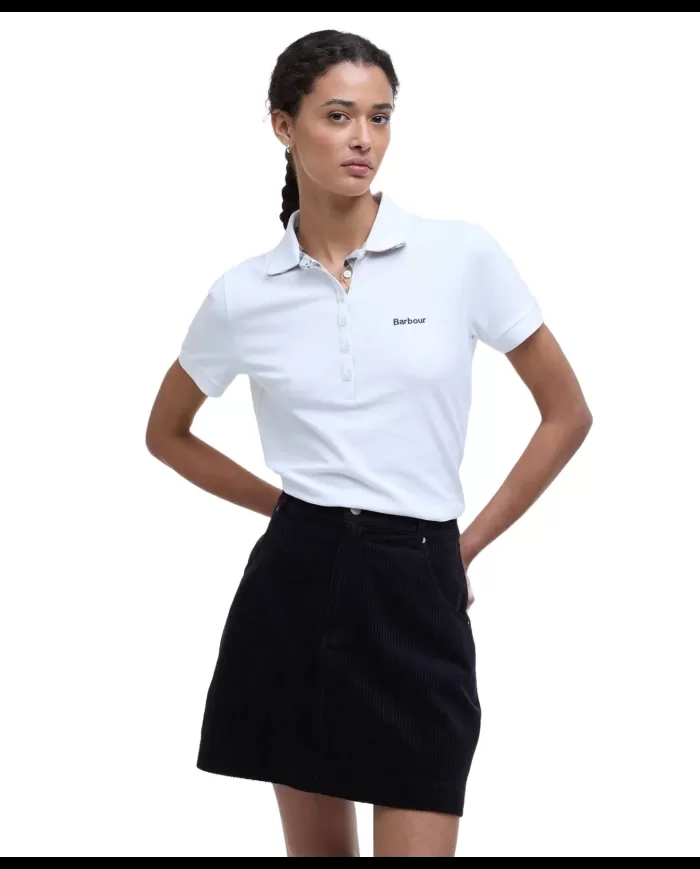 Polo manica corta con inserti tartan LML0634 LML WH33 BARBOUR White/hessian 