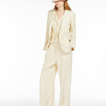 Pantalone ampio in lino lavato 2415131022 035 MAX MARA WEEKEND Burro 