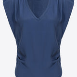 Blusa scollata 103113A1O8 G57 PINKO Blue 