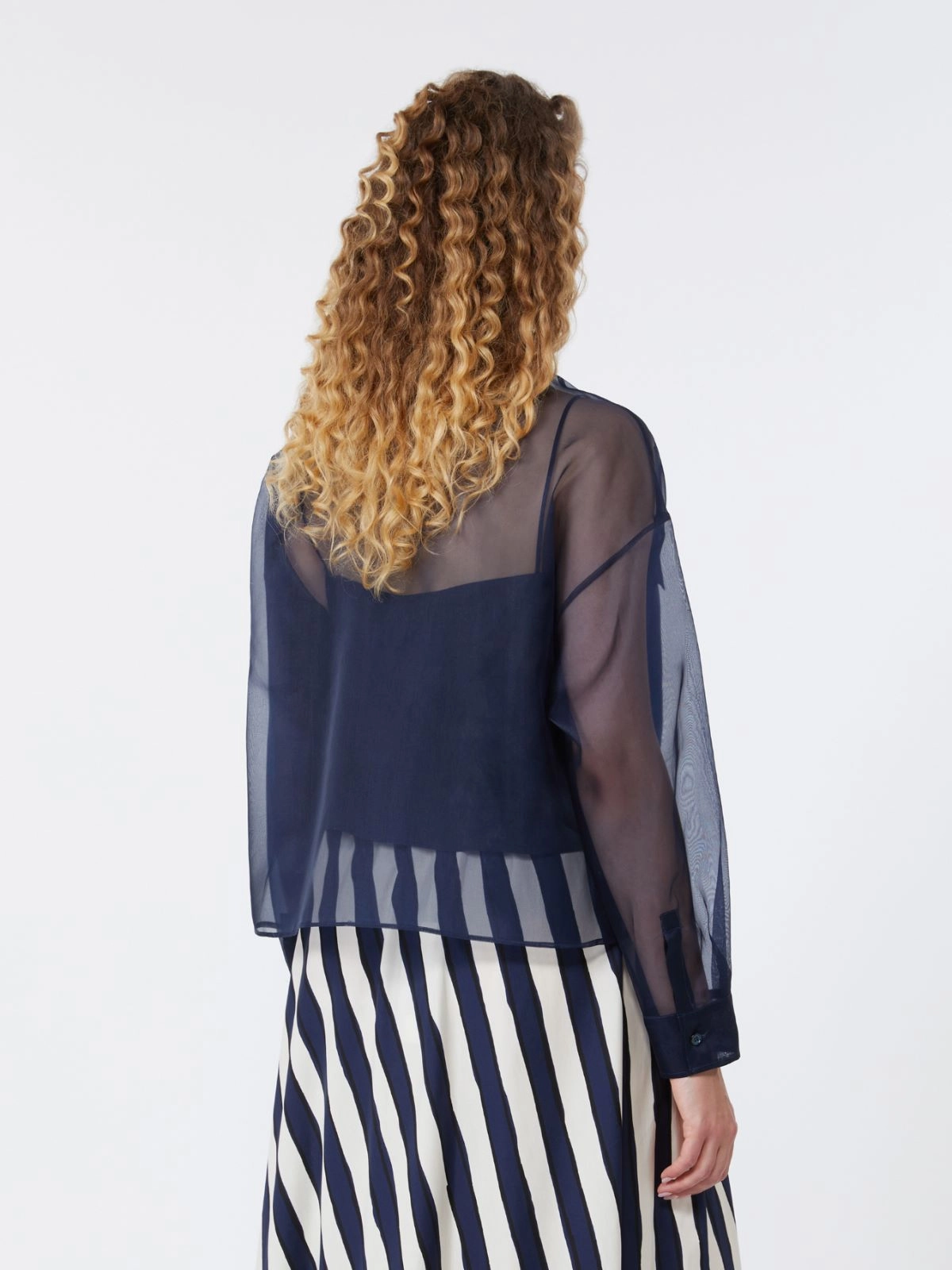 Camicia in organza di seta 2615261012600 004 MAX MARA WEEKEND Blu 