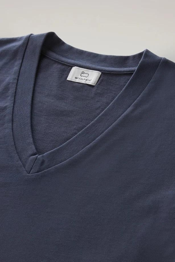 T-Shirt Lakeside in puro cotone con maniche a sbuffo CFWWTE0076FRUT3397 3989 WOOLRICH Melton blue 