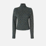 Dolcevita in maglia a trecce 105968A2YB IG1 PINKO Grigio/ble/verde 
