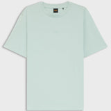 T-shirt in cotone elasticizzato con logo a contrasto 50473278 10242929 01 447 BOSS Turquoise/aqua 