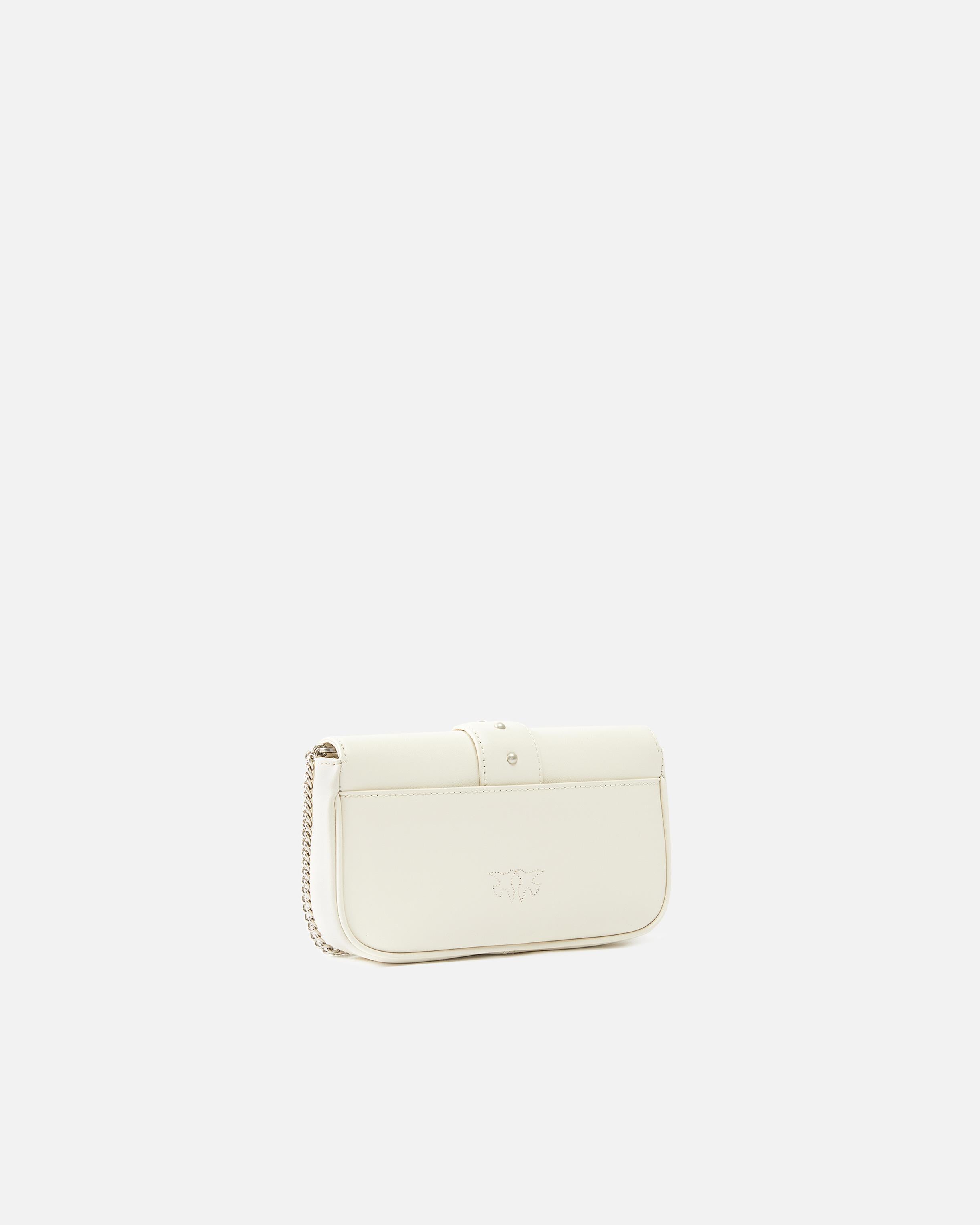 Borsa in pelle 100061A0F1 Z14O PINKO Bianco seta-old silver 