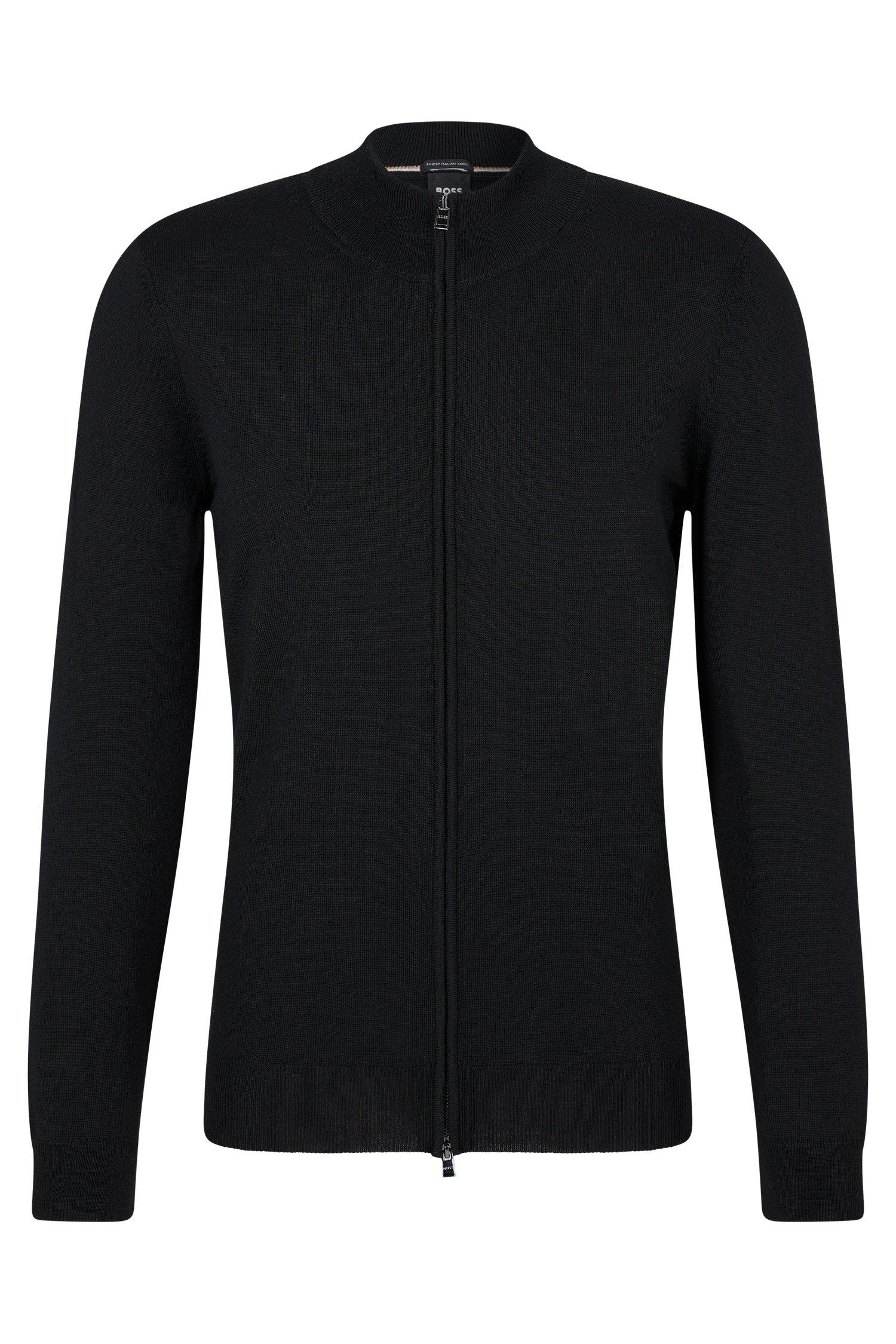 Maglia con zip 50468254 10241502 01 001 BOSS Black 