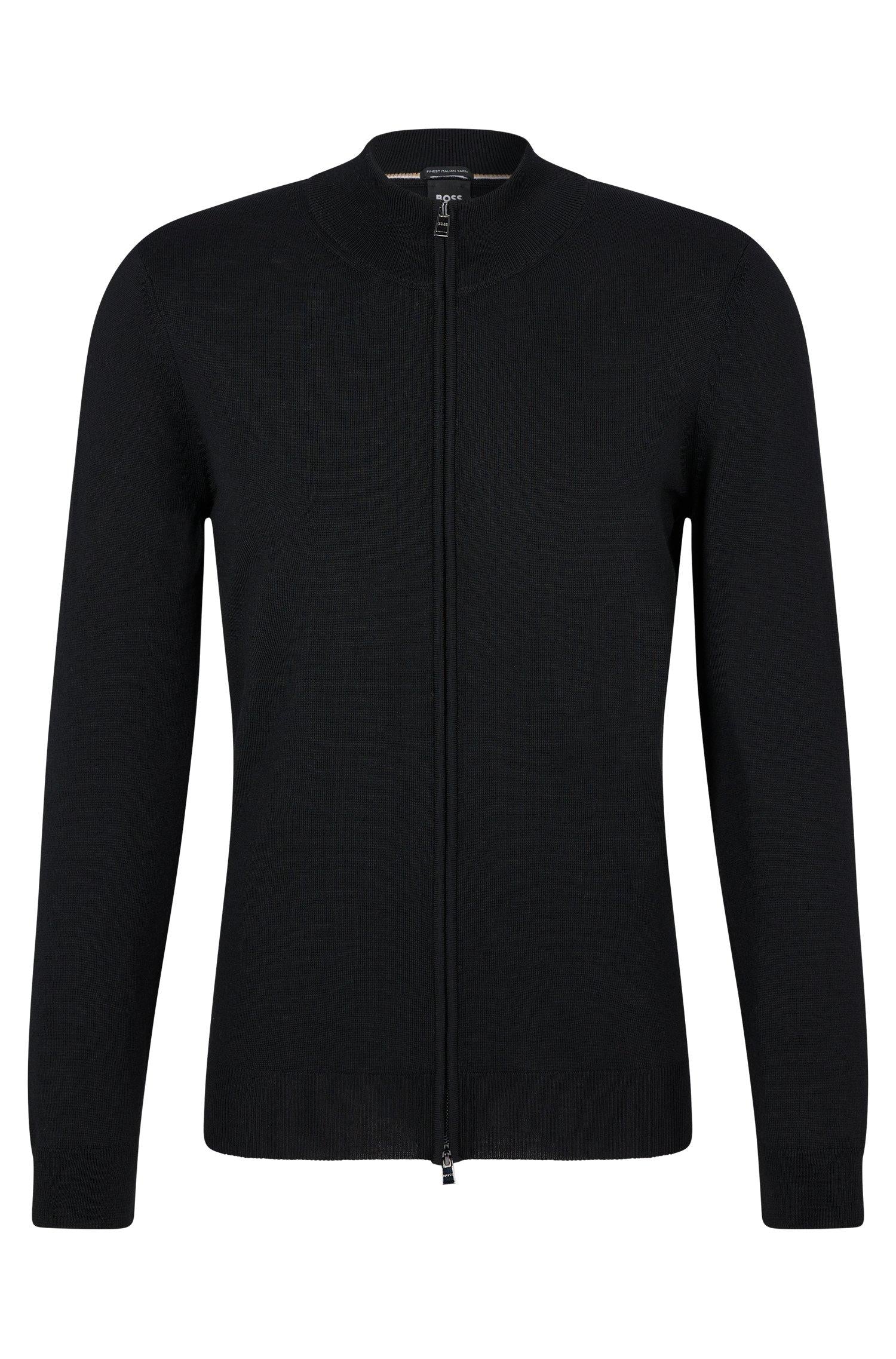 Maglia con zip 50468254 10241502 01 001 BOSS Black 