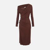 Abito in jersey con bottoni gioiello AB82257E2 EA3 ELISABETTA FRANCHI Coffee 