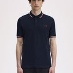 Polo manica corta M3600 T55 FRED PERRY Nvy/swht/bntred 