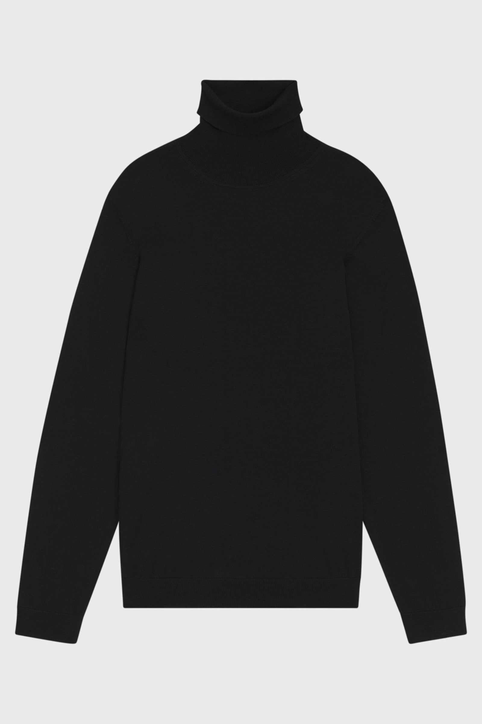 Maglia collo alto in lana merinos 50468262 10241489 01 001 BOSS Black 