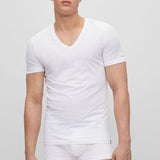T-Shirt scollo a V 50475415 10243551 01 100 BOSS White 