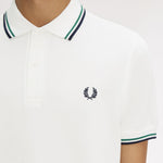 Polo manica corta M3600 02C FRED PERRY Snowwht/sgrn/nvy 