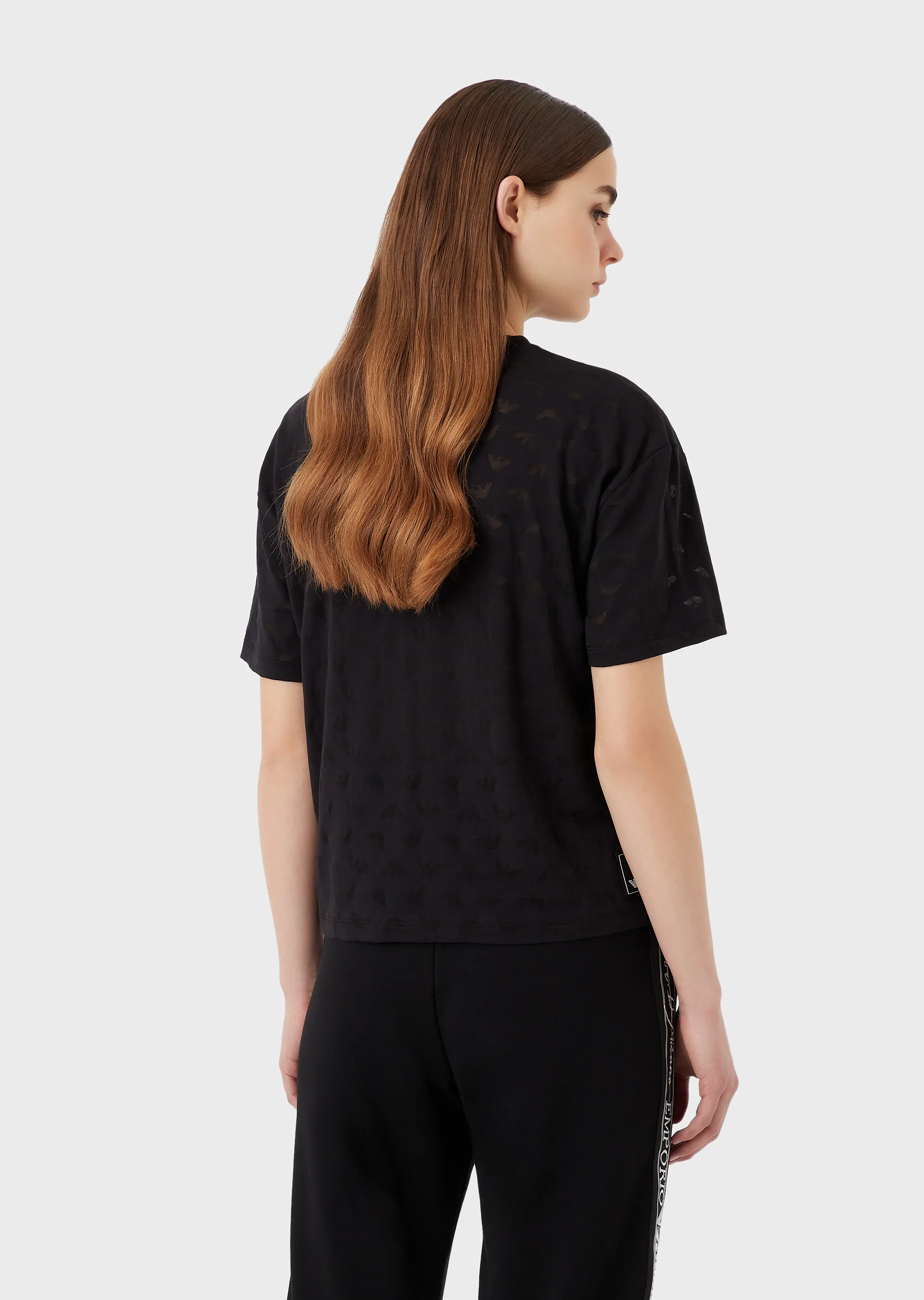 T-shirt in jersey devoré eagle all over 3R2T7F 2JWBZ 0999 EMPORIO ARMANI Black 