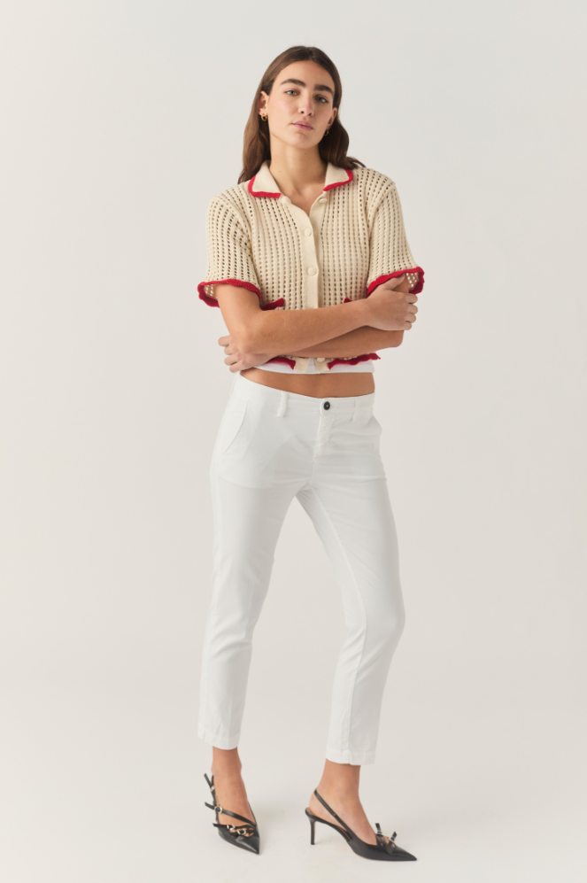 Pantalone in cotone RND057 P381 0127 C0367 ROY ROGER'S Blanc de blanc 