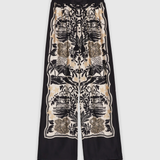 Pantaloni in raso di viscosa D48EP081EC8 MFB61 ERMANNO FIRENZE Mandorla/ecru/nero 