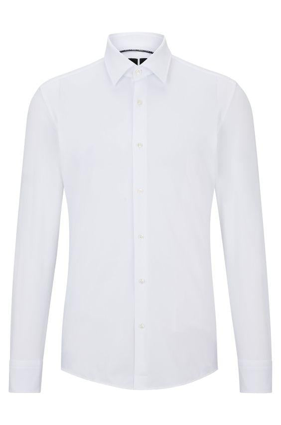 Camicia slim fit in tessuto tecnico 50490393 10225157 02 100 BOSS White 