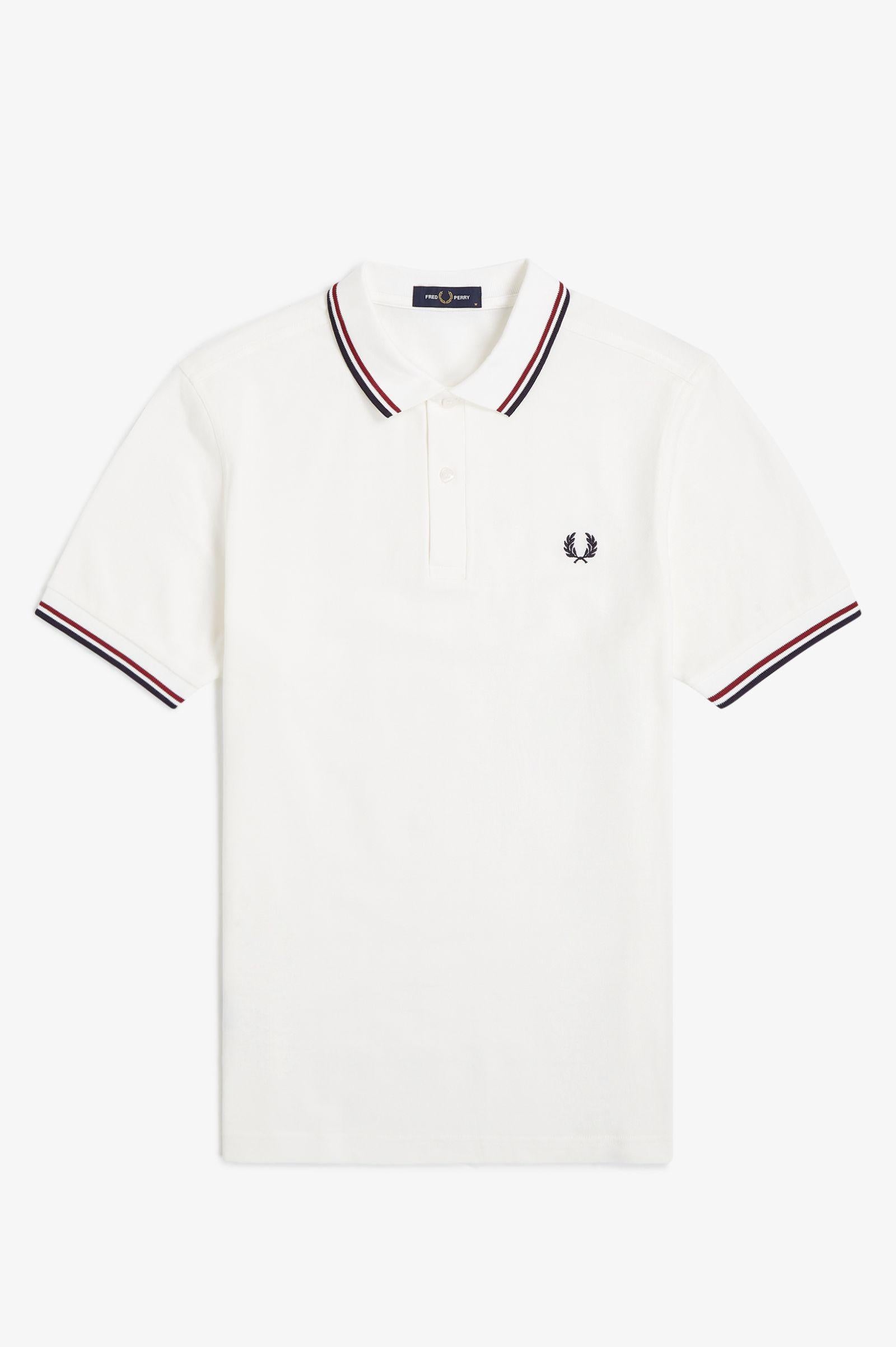Polo manica corta M3600 T60 FRED PERRY Snwht/bred/nvy 