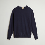 Maglia girocollo in lambswoll CFWOKN0278MRUF0469 3989 WOOLRICH Melton blue 