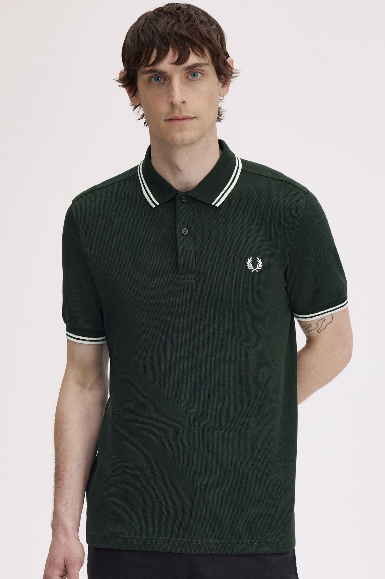 Polo manica corta M3600 T50 FRED PERRY Nightgreen/snwht 