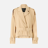 Trench corto in cotone con cintura 106165A2ER D41 PINKO Beige chantilly 