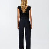 Pantaloni gessati a palloncino in lana 105707A2QY EZ1 PINKO Blu/bianco 