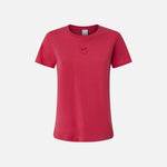 T-shirt maniche corte logo ricamato 100355A2HN O57 PINKO Rosso-passata di pom. 