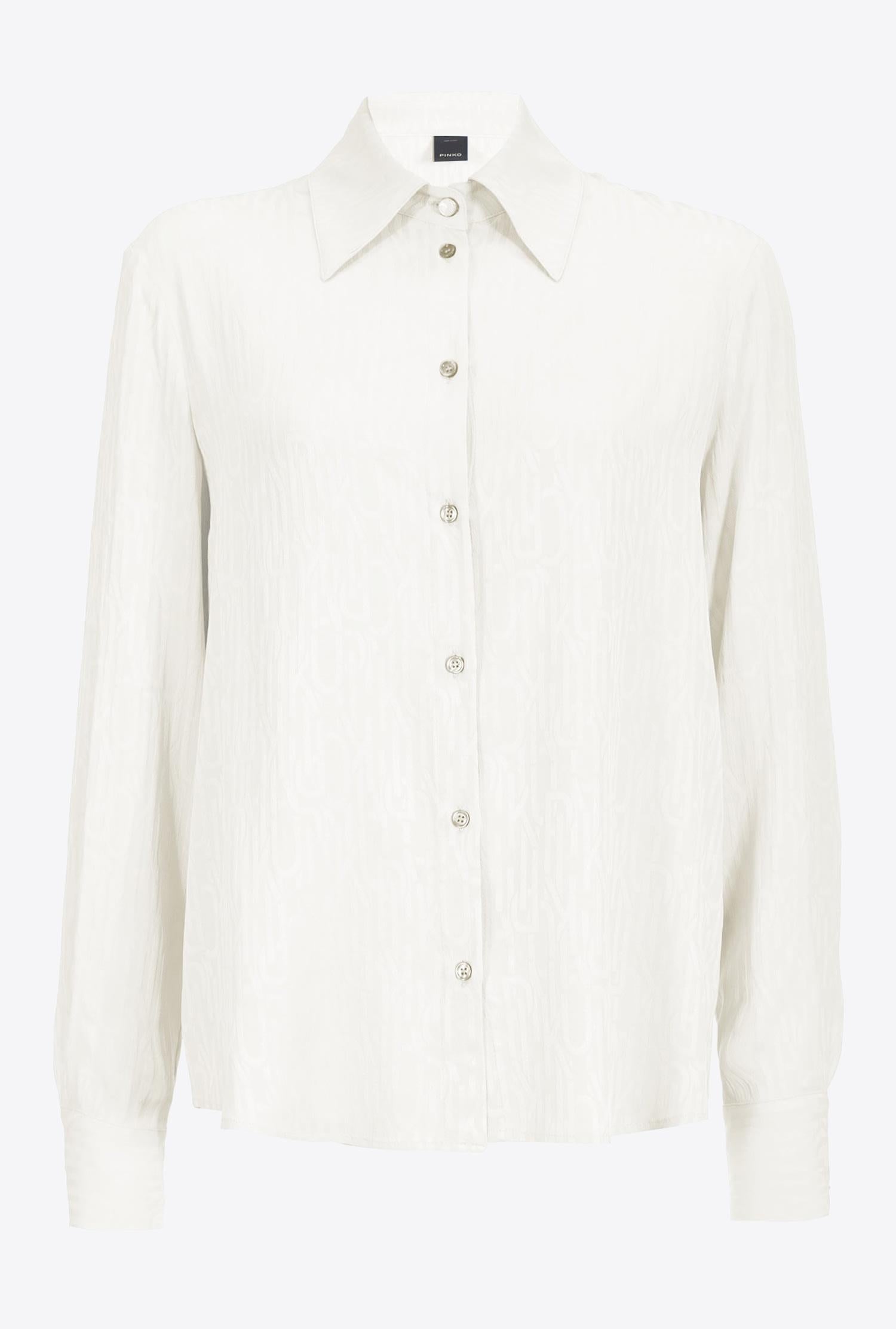 Camicia in jacquard chevron TEMPERATURA 1 Z06 PINKO White 