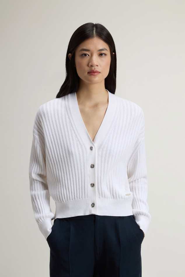 Cardigan in puro cotone CFWWKN2039FRUF5088 8270 WOOLRICH Arctic white 