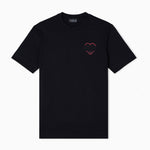 T-shirt in jersey misto lyocell con ricamo Capsule San Valentino EM002821 AF10761 UC001 EMPORIO ARMANI Black beauty 