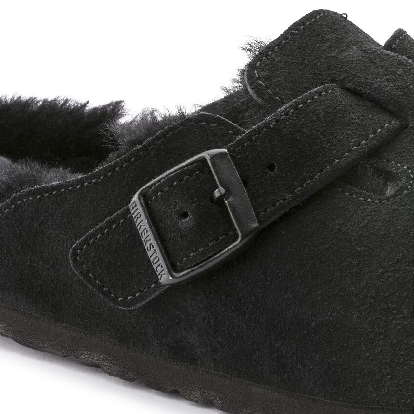 Sabot in suede con sherarliong interno BOSTON SHEARLING 259883 BLACK BIRKENSTOCK Black 