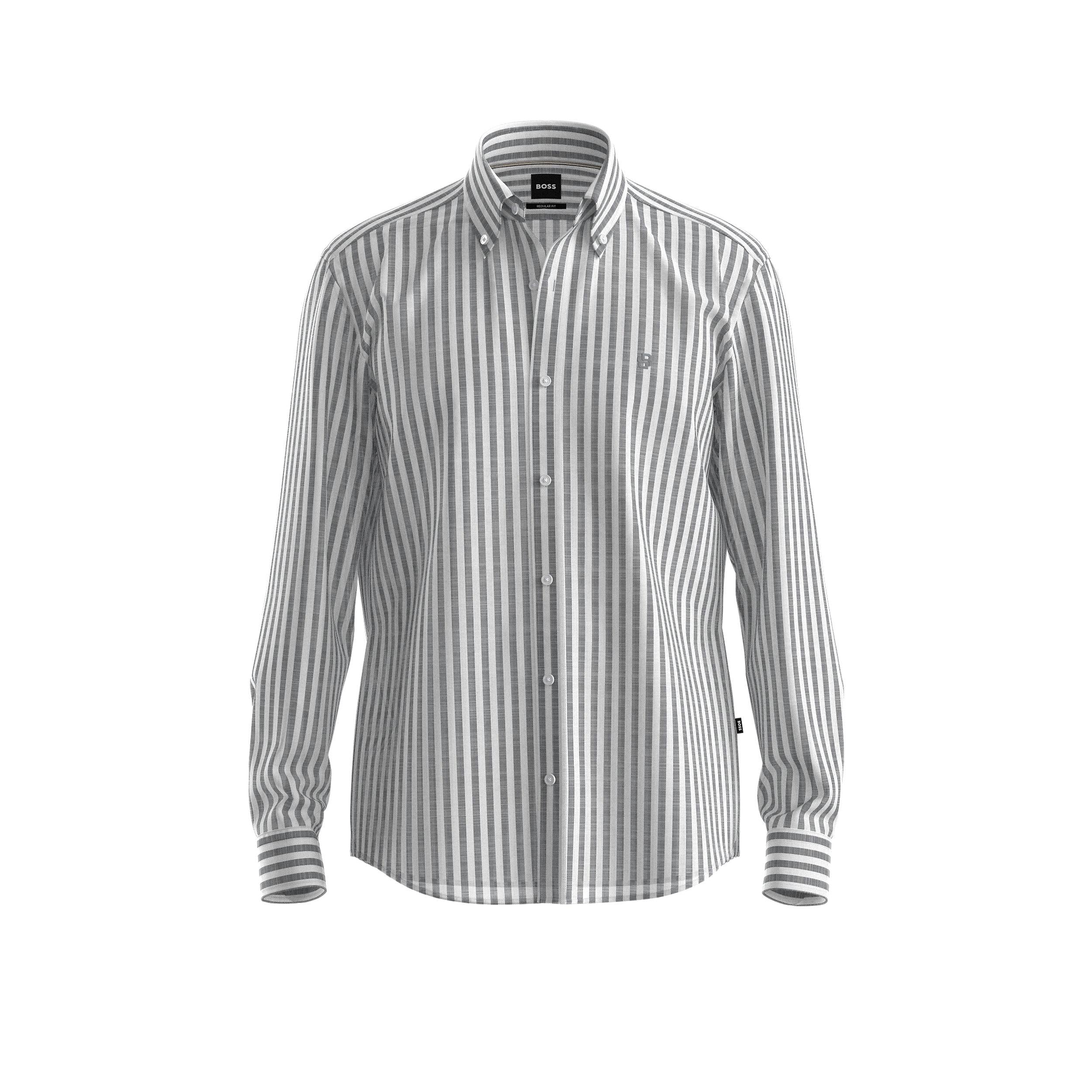 Camicia button down in lino 50560595 10279014 01 404 BOSS Dark blue 