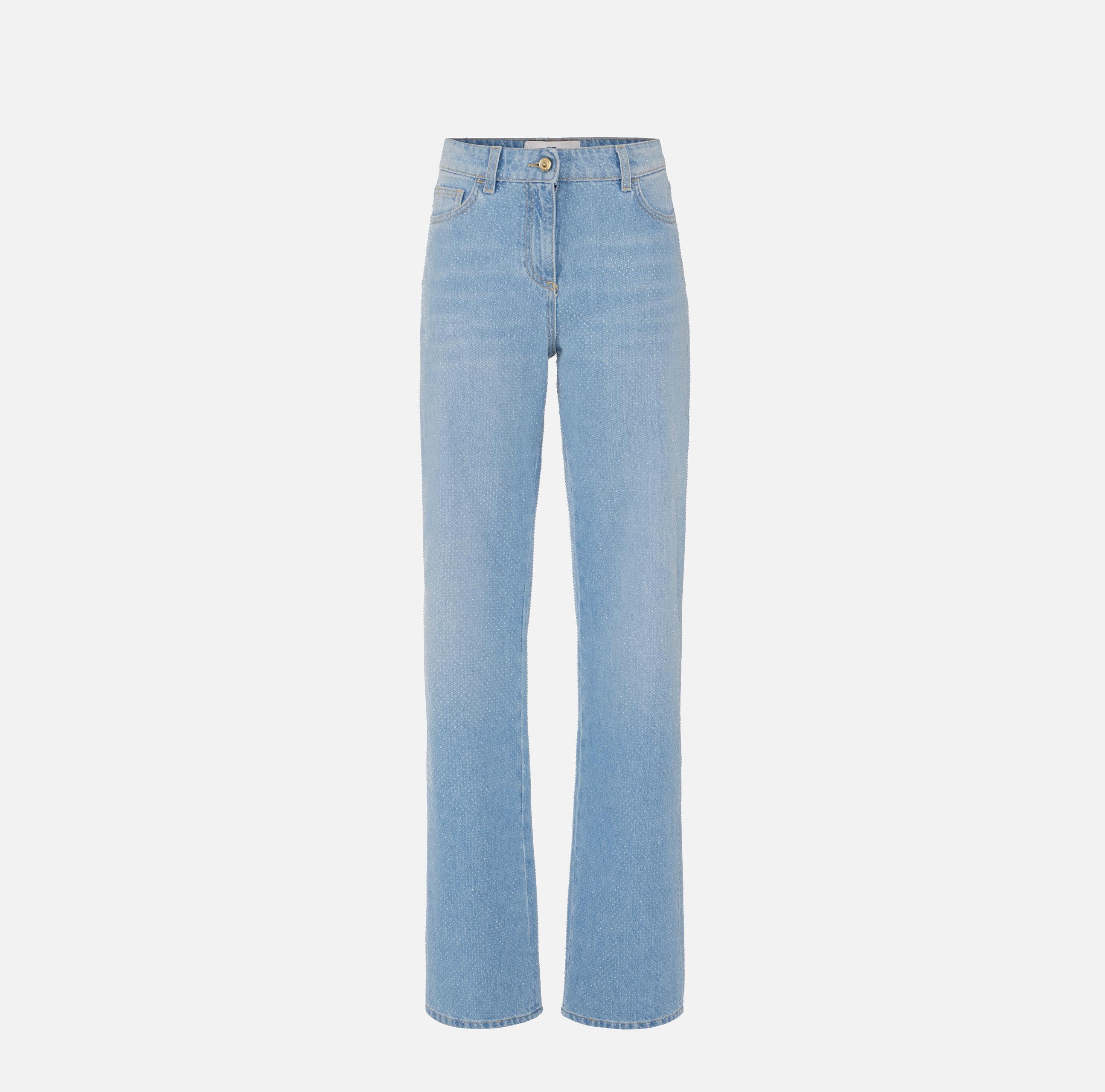 Jeans in denim con strass PJ06N56E2 192 ELISABETTA FRANCHI Light blue 