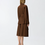 Giacca in cotone con cintura 106153A2ER L78 PINKO Marrone terra x piante 