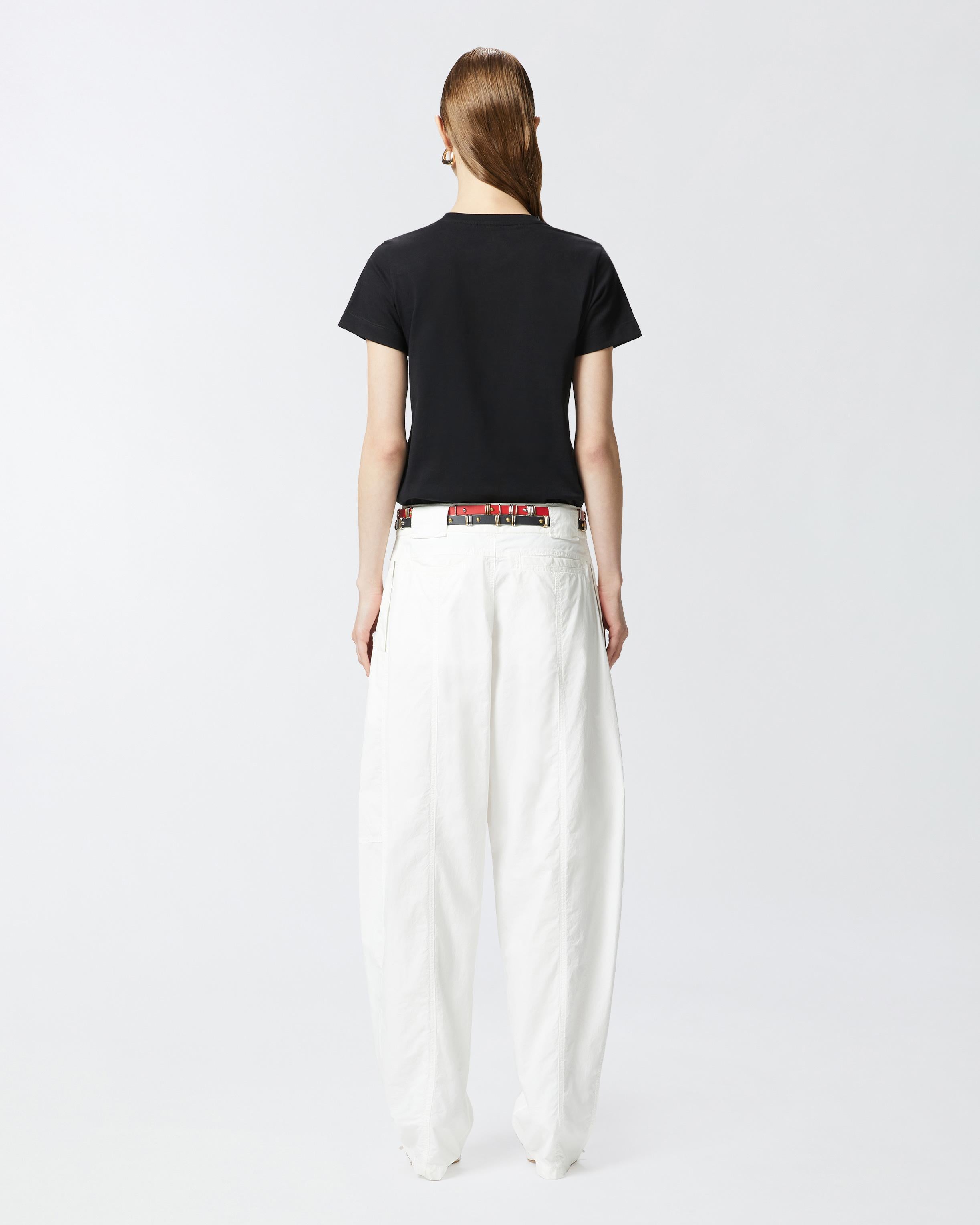 T-shirt maniche corte logo ricamato 100355A2HN Z99 PINKO Nero 