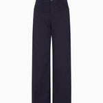 Pantalone vita media e gamba ampia cropped in drill stretch tinto capo EW000019 AF17027 UB115 EMPORIO ARMANI Blue navy 
