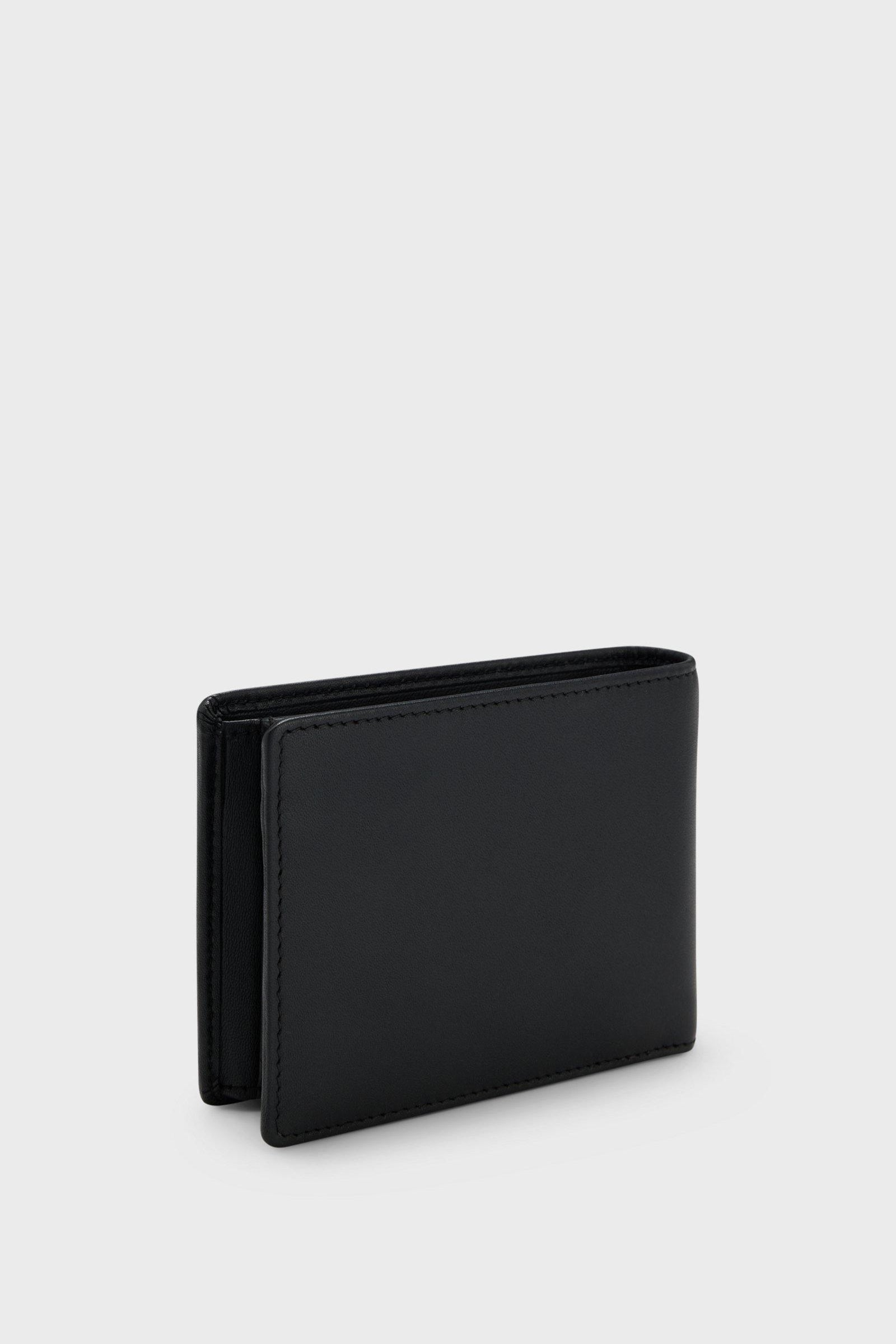 Portafoglio in pelle con logo goffrato 50470436 10241555 01 001 BOSS Black 